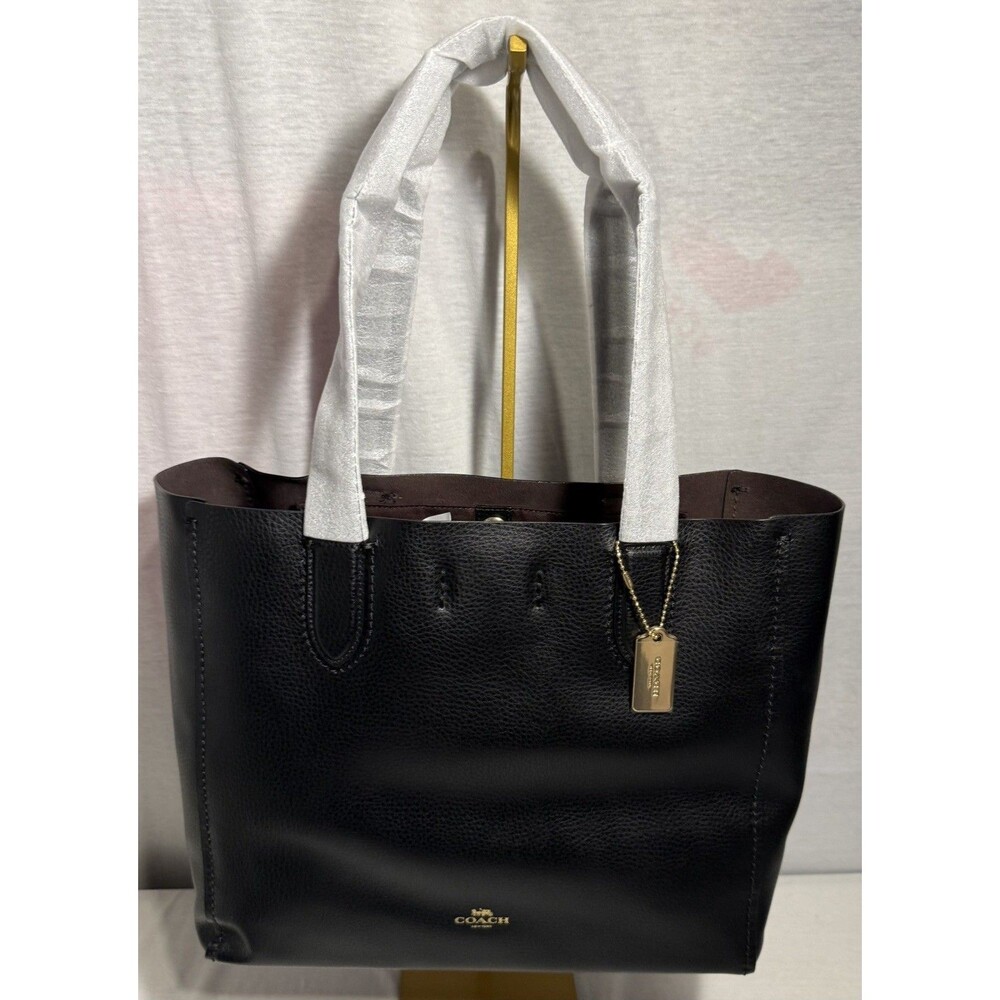 NEW NWT Coach Derby Tote Handbag Purse Black Shoulder Bag #58660 Oxblood Leather